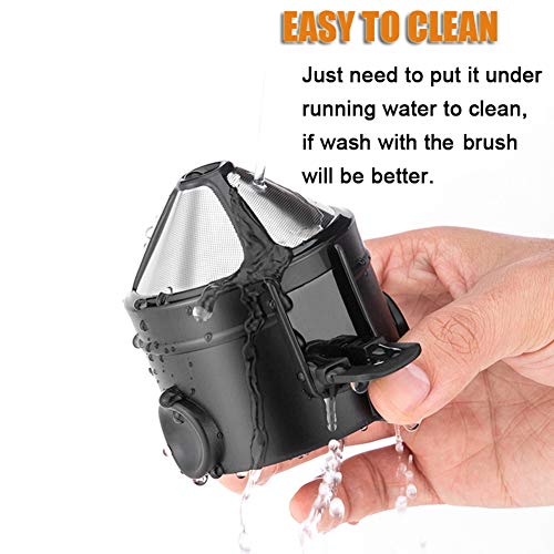 Coffee Maker Filters for 1 to 2-Cups, Pour Over Reusable Coffee Dripper, Collapsible Coffee Filter Cone with Stainless Steel Mesh and Cleaning Brush for Home, Travelling and Camping