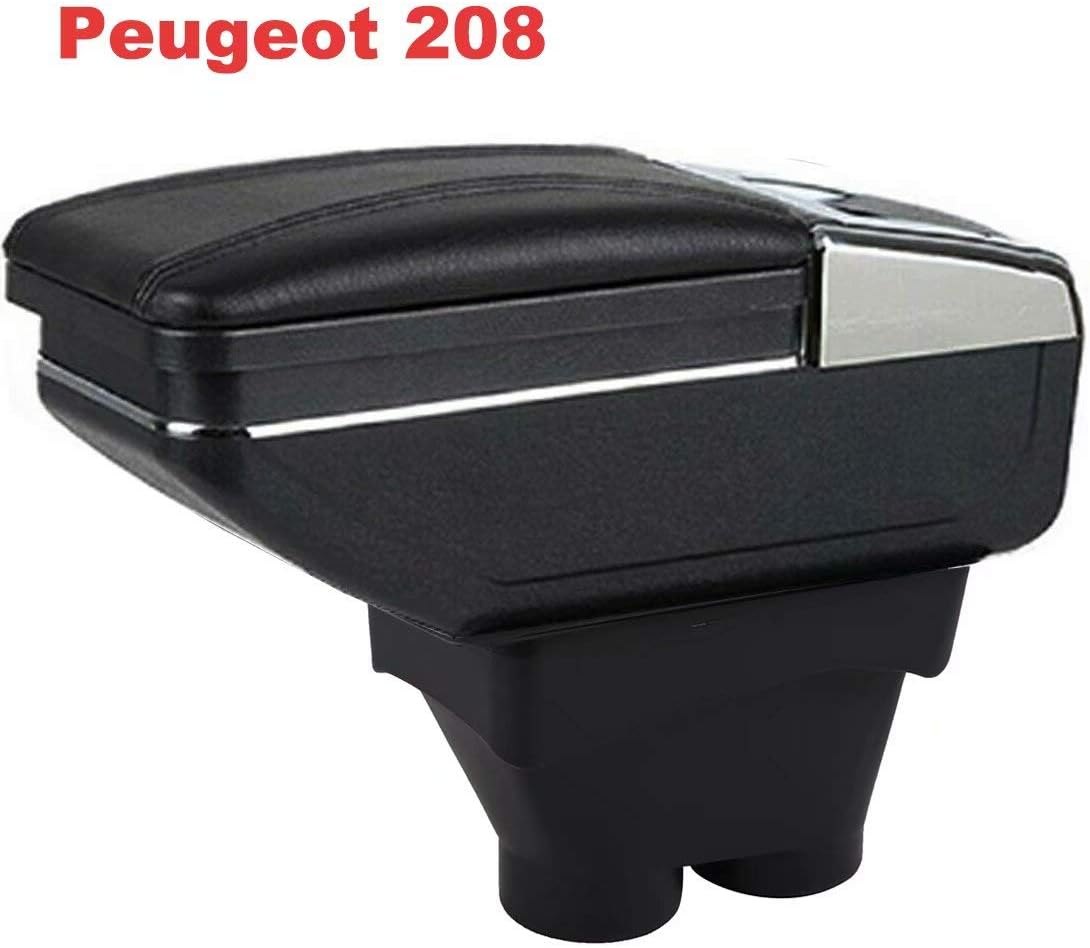 For 208 2013-2018 Armrest Box Rotatable Consoles Storage Car Replacement Arm Rest