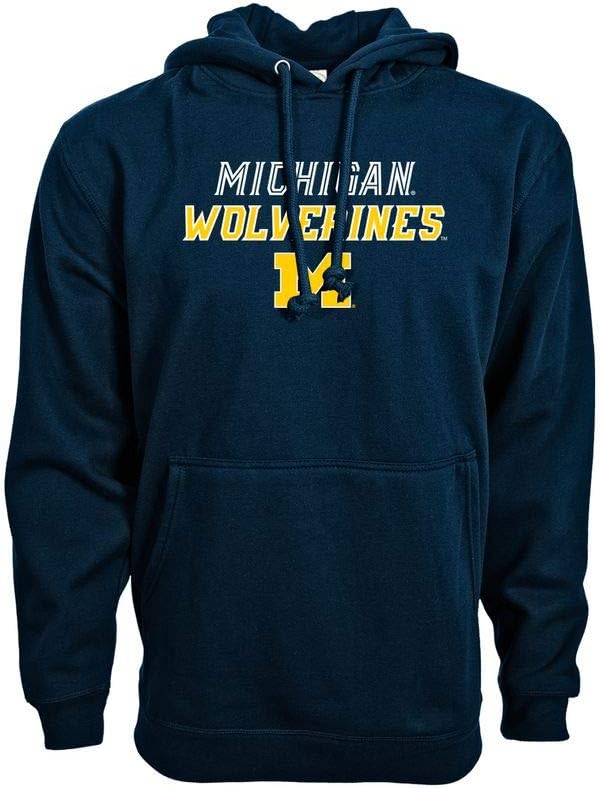 Michigan Wolverines Slant Route NCAA Hoodie Navy, XXL
