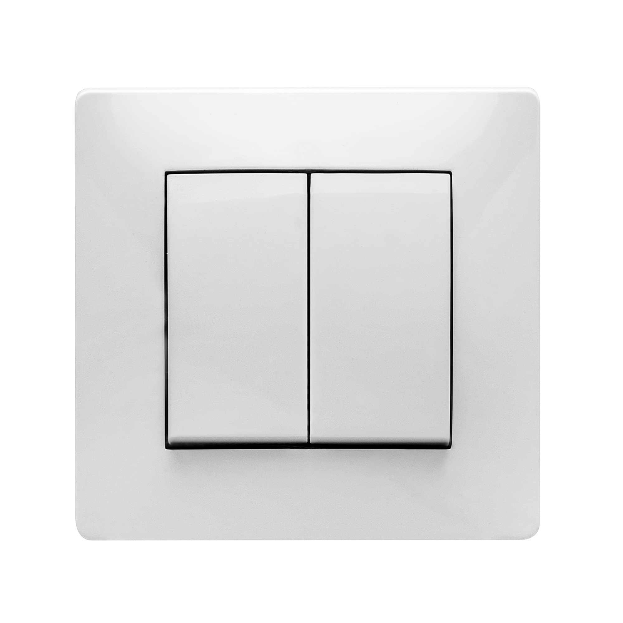 FAMATEL Double Switch | Recessed Switch | Habitat 15 Series | Easy Installation | High Product Waterproof | 10A | 250V | White