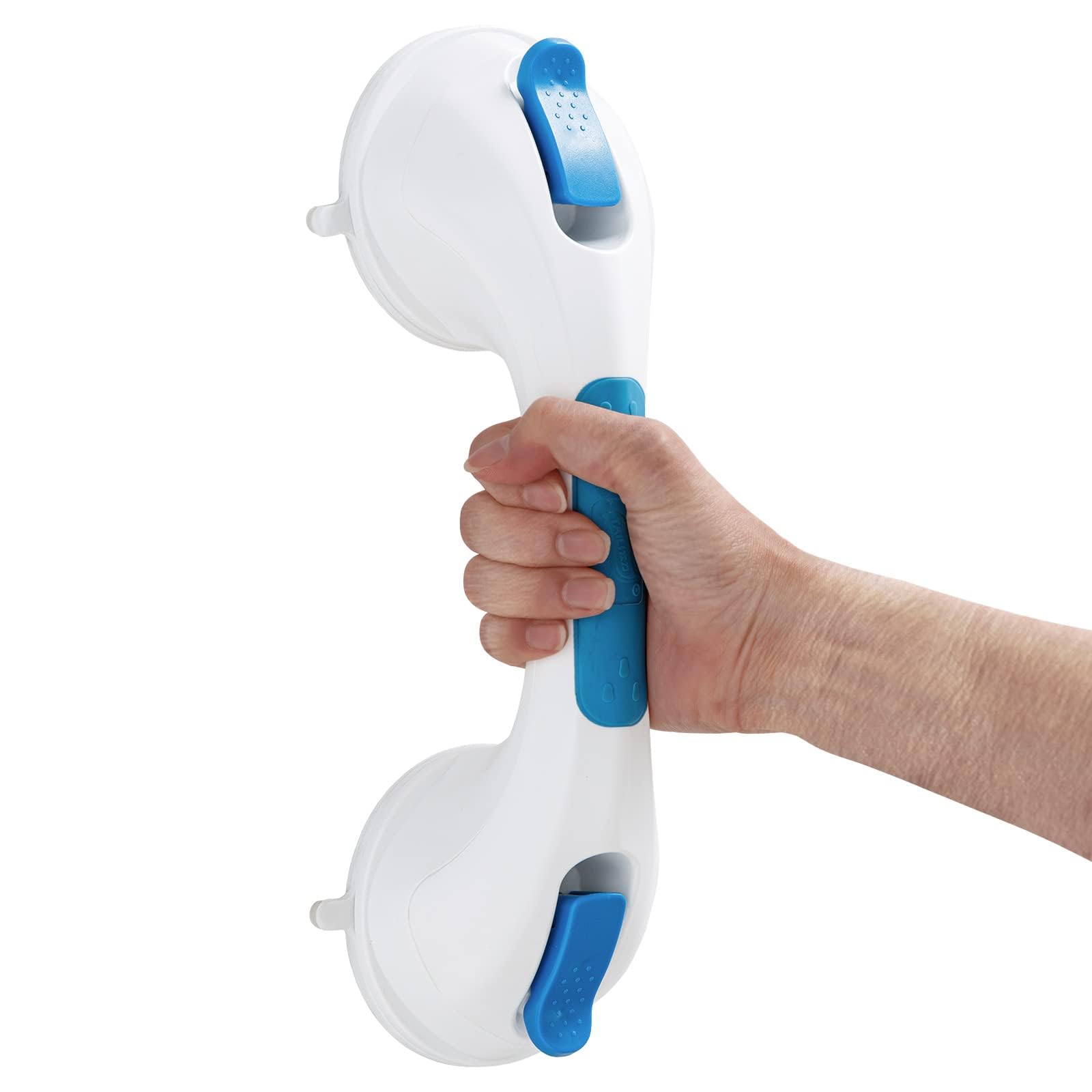 TAILI Suction Grab Rails for Bathroom, 31 CM Suction Handles for Shower, MAX Hold 110 KG Bath Safety Grab Rail for Elderly, Senior, Disabled, Strong Handle Bars, No Drilling, Disability Aids - Blue
