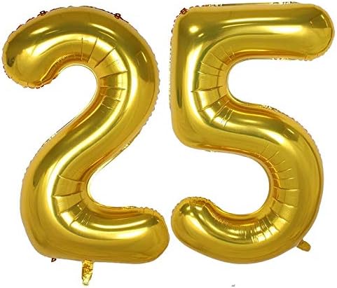 40inch Gold Number Balloon Party Festival Decorations Birthday Anniversary Jumbo foil Helium Balloons Party Supplies use Them as Props for Photos (40inch Gold Number 25) …