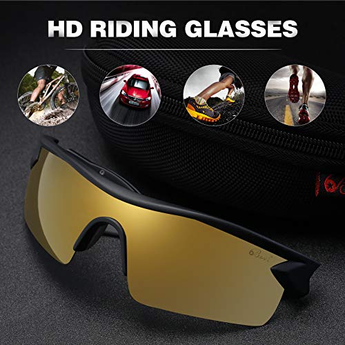 Bevi Polarized Sports Sunglasses TR90 Unbreakable Frame for Men Women