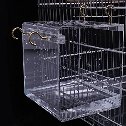 image for Kangkangk Cube Bird Bathtub Bath Shower Box Bowl with Hooks Cage Acces