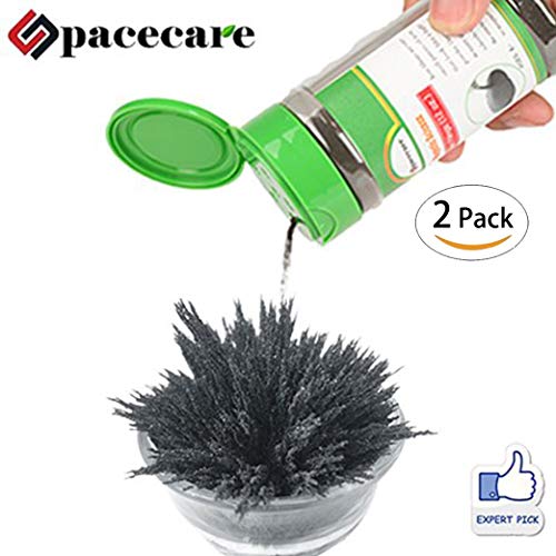 SPACECARE Magnetic Iron Powder for Magnet Education Iron Filing Jar (12 Ounces X 2) with Shaker lid