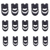 FarBoat Instrument Accessories L&M&S -Size Plastic Finger Picks Finger Thumb Protectors for Guitar Bass Ukulele(Blcak), Pack of 15
