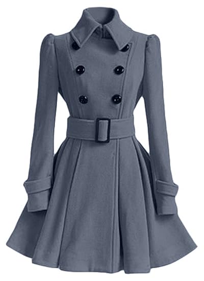 Bestfort Damen Mantel Winter Trenchcoat Lang Swing Coat Jacke Im frühjahr und im Herbst Warm Parka