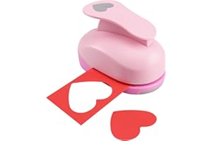 LOONENG 3 Inch Heart Punch, 75mm Heart Lever Action Craft Punch, Heart Shaped Hole Punch for Paper Crafts, Weddings, Cardstock, Gift Wrapping, Greeting Cards and Scrapbooks