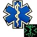 Glow Dark EMS EMT Medic Paramedic Star of Life Morale Tactical PVC 3D Hook&Loop Patch