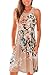 Dokotoo Womens Summer Casual Ladies Floral Print Sleeveless Midi Sun Tank Swing Dresses Brown Small