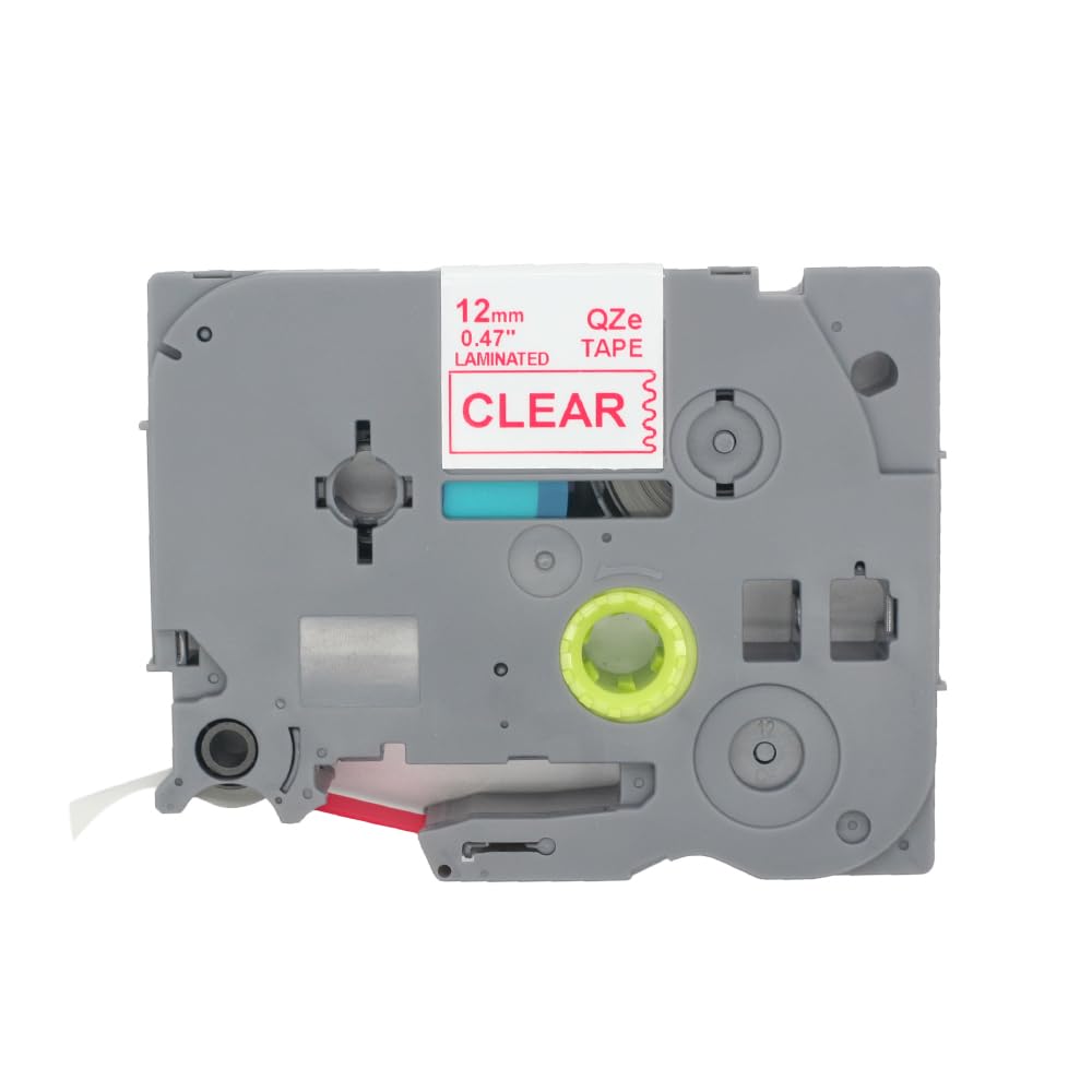 BROVACS 1 Pack Red on Clear Laminated Label Tape Compatible for Brother P-Touch Label Printer TZ 132 TZe 132 12mm 1/2" OPA4132