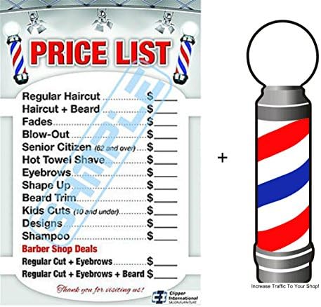 Barber Poster Plus Barber Pole Sticker 35" Tall | Barber Pole Decal