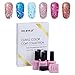 Gel Polish,CLAVUZ 6pcs Glitter Nail Polish Kit Soak Off UV LED Nail Lacquer Manicure Nail Art Tool Kit 10ML