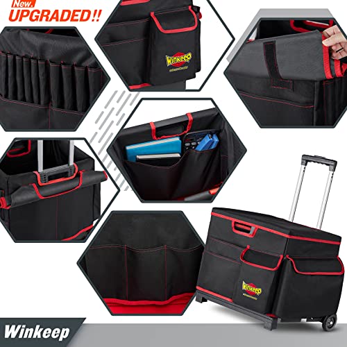 Foldable Utility Cart, 25 MultiPocket Organizer Bag Set Wheeled