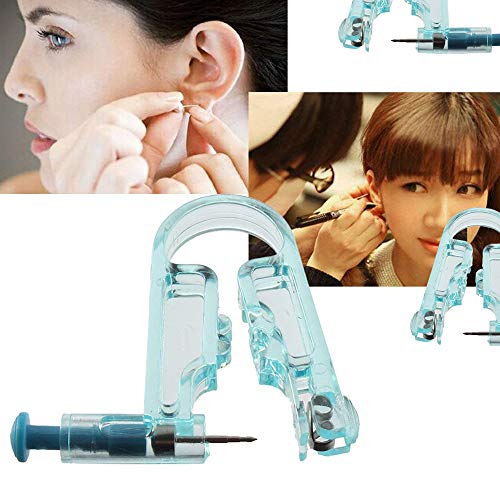 Romlon Ear Piercing Gun, 8pcs disposable Safety Sterile Ear Piercing Gun Unit Tool with Alcohol Pad Asepsis Pierce Kit Blue for Piercing kit Piercing Supplies
