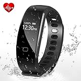 Letufit Today 50% Off ! Fitness Tracker, Heart Rate Activity Tracker Smart Bracelet with Sleep Monitor,Pedometer for iOS & Android (black)