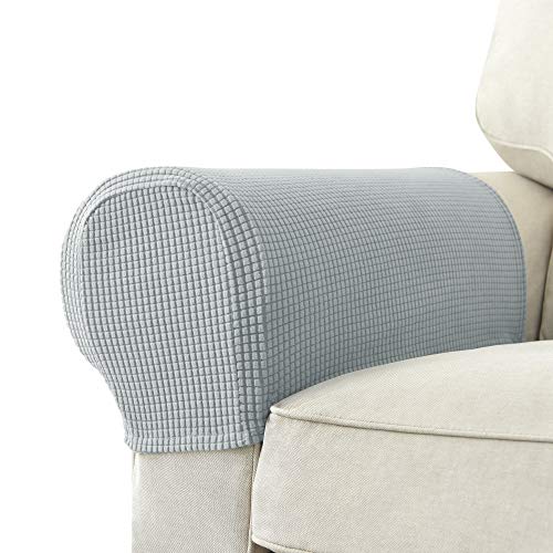 GEOCANG Armchair cover, Set of 4 non-slip armchair, sofa armrest protector, for furniture protector (Light gray) โ image 1