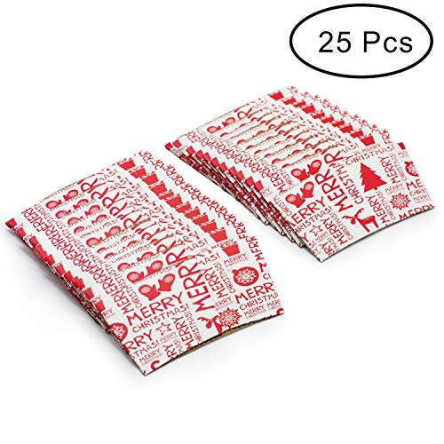 Merry Christmas Coffee Cup Tea Cup Sleeves for 12oz and 16oz Paper Cup, 25 Count