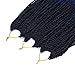 Senegalese Twist Crochet Hair Three Tone ombre Braiding Hair Belleshow Synthetic Hair Extensions Crochet Braids Senegalese Box Braids (3 pcs 18 inch, 1b/blue/light blue)