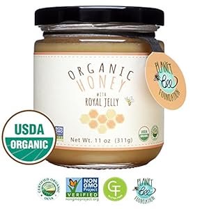 Image of GREENBOW Organic Honey w/ Fresh Royal Jelly - 100% USDA Certified Organic, Gluten Free, Non-GMO - Highest Quality Whole Food Organic Royal Jelly Honey (11oz_Fresh Royal Jelly contents 16,000 mg)