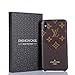 Drinklover Cover Compatible iPhone Xs Max Wallet Case with Card Holder, Practical Card Holder, PU Leather Elegant Luxury Monogram Pattern Classic Style