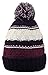 Simplicity Striped Knit Pom Winter Cuffed Beanie Hat for Men / Women