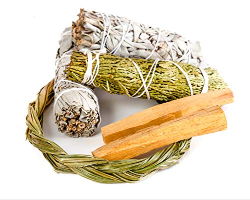 LIFE OF GAIA Sweetgrass Braid Smudge Kit with Sage Sticks, Cedar Smudge & Palo Santo Sticks for Smudging. Sweet Grass… - Image 7
