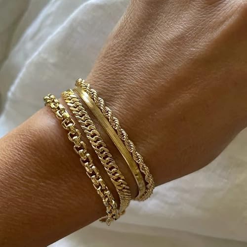 Bracelet Amazon Figaro Chain MiaBella Miabella Solid 18K Gold Over