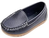 DADAWEN Boy's Girl's Slip-on Loafers Oxford Shoes Dark Blue US Size 5.5 M Toddler