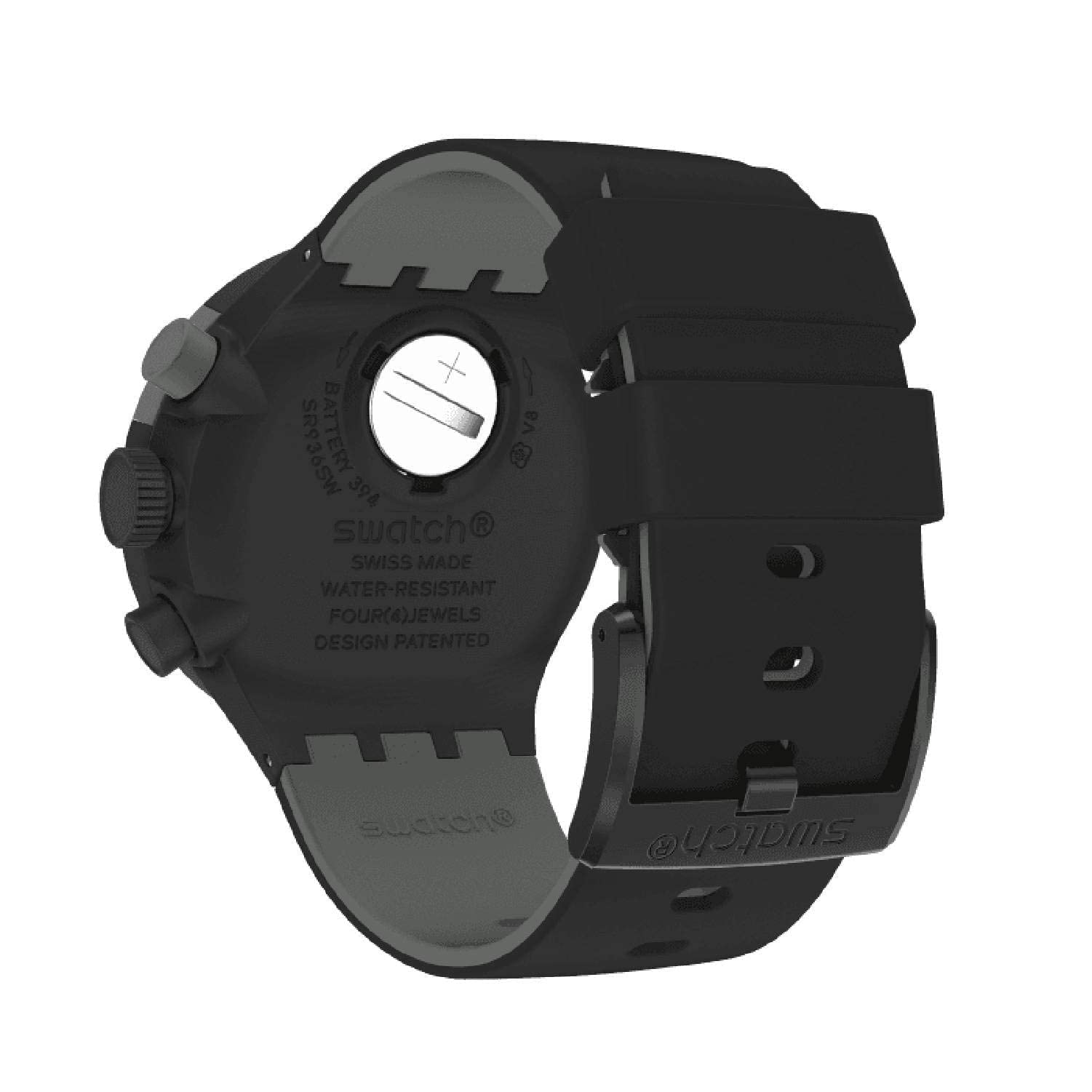 Swatch SB02B400 Big BOLD Chrono Wristwatch, Black, Black, sports