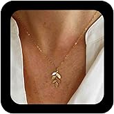 Iaceble Bohemia Olive Leaf Choker Necklace Chain Gold Pendant Minimalist Leaves Jewelry for Women
