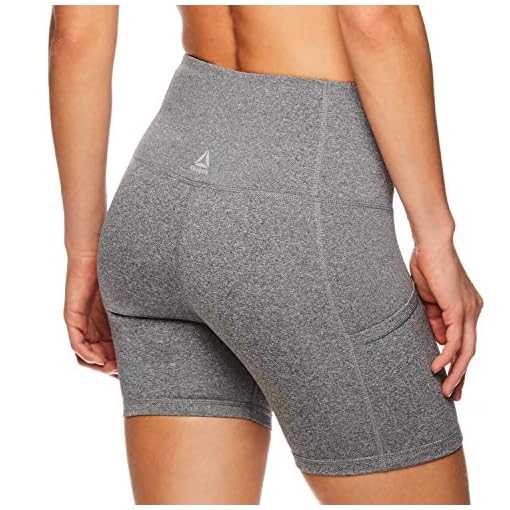 Reebok Women's Compression Running Shorts with Phone Pocket - High Waisted Performance Workout Short - 5 Inch Inseam… - Image 4