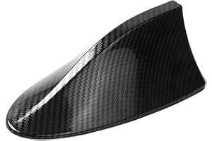 Ywdiml Car Shark Fin Antenna Cover, Top Roof Aerial Base AM/FM Radio Signal Base with Adhesive Tape, Fashionable Automotive Top Decoration Replacement, Universal for Vehicles (Carbon Fiber Black)