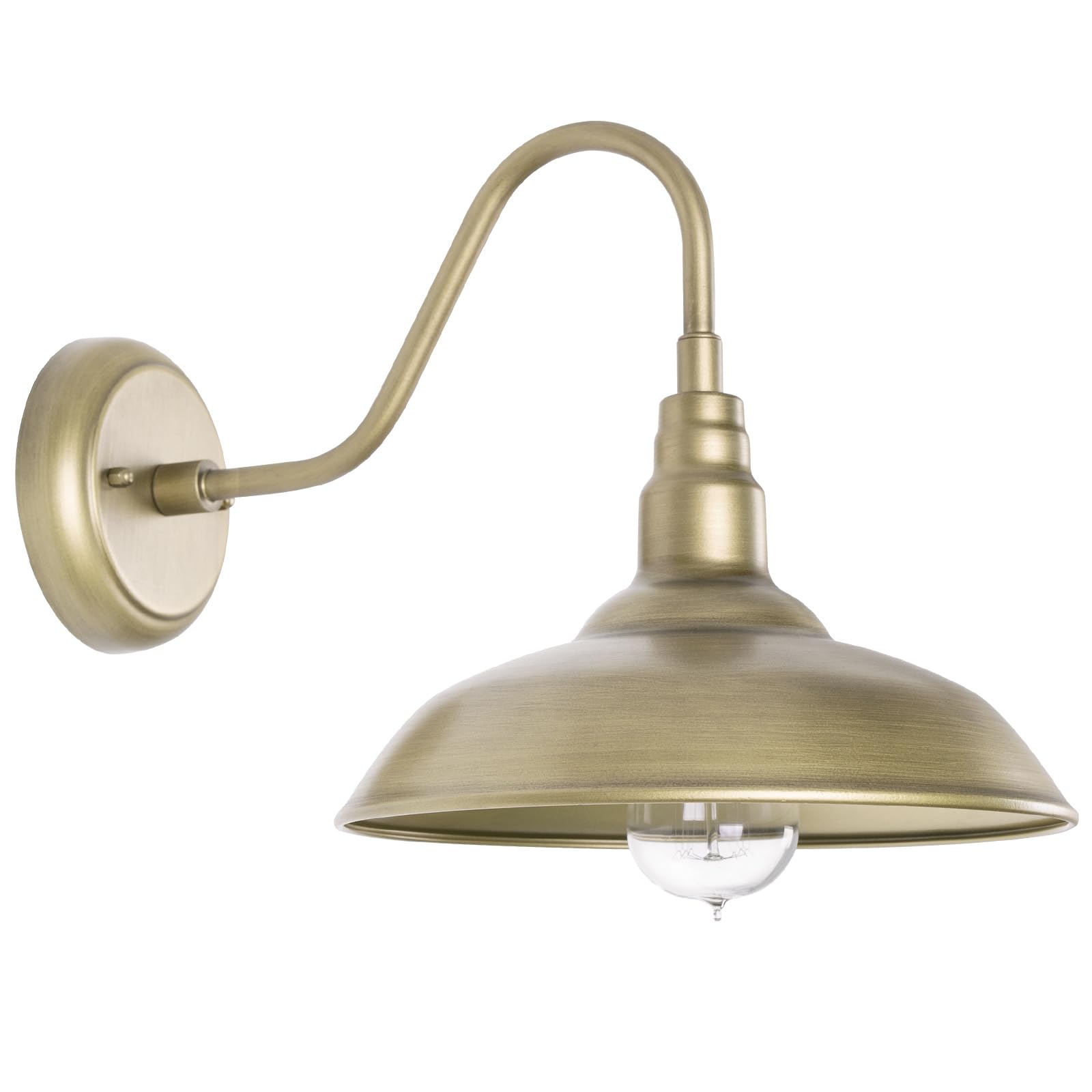 Photo 1 of GOALPLUS 10 Inch Gooseneck Barn Light for Farmhouse, Brass Exterior Barn Style Light Fixture with Wall Mount, Outside Goose Neck Wall Sconce for Front Door Porch Patio Garage