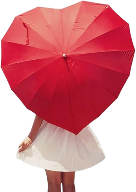 Amazon ナインスコード 9thcode 晴雨兼用傘 レディース 珍しい 面白い傘 キュートで可愛いハート型傘 ワンカラー フリルなし 長傘 通販