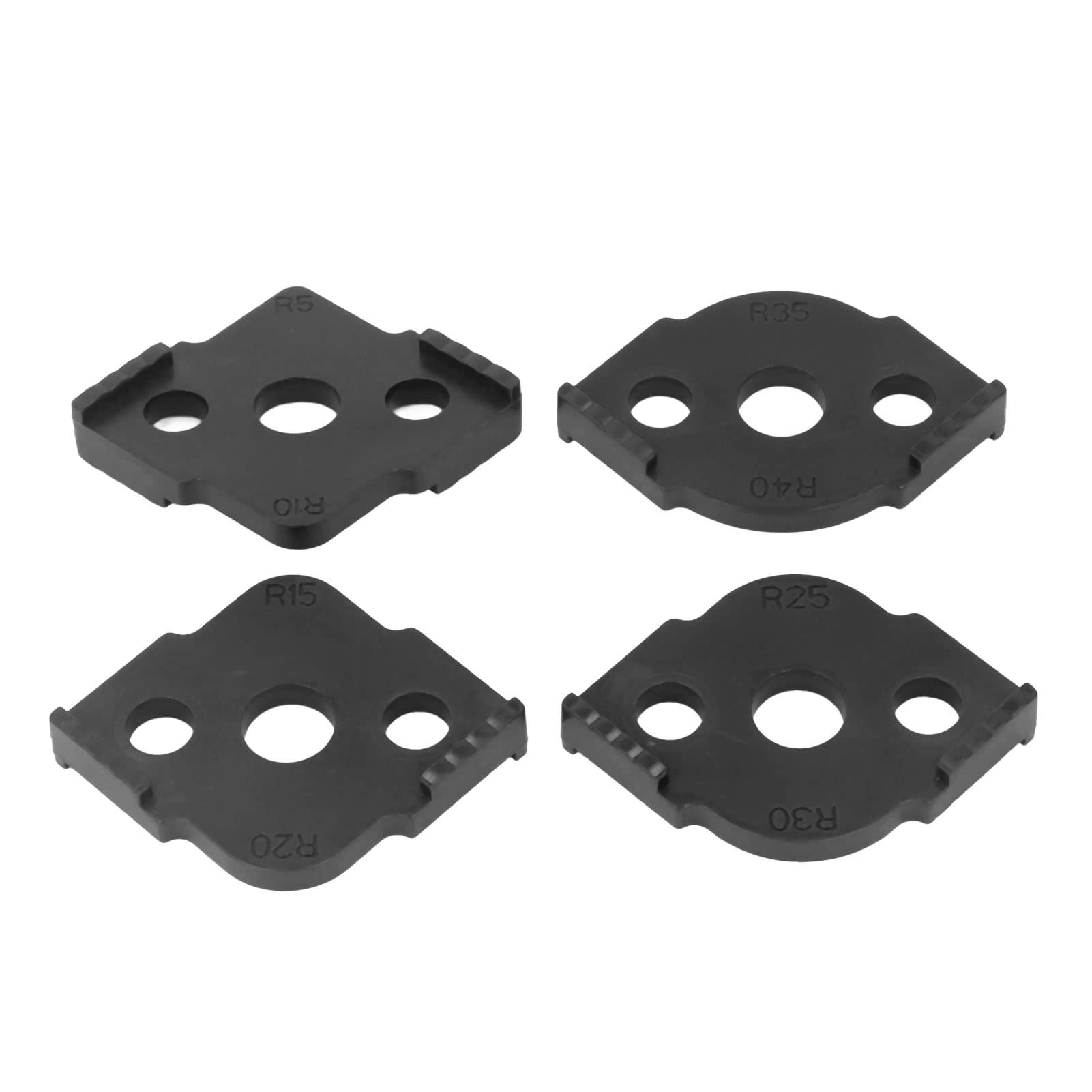 4 Piece Woodworking Half Fillet Quick Positioner, ABS Radius Jig Router Templates Corner Routing Bit, for Right Angle Photo Frames, Tables, Wooden Boards(black)