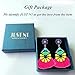 JUST N1 Short Tassel Drop/ Dangle Earrings with Rhinestones and Gold Tone Colorful