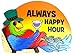 Hand Carved Wooden Orange PARROT IN CHAIR ALWAYS HAPPY HOUR Cocktails Drinking BEACH HAPPY HOUR Sign