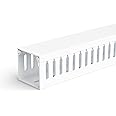 94.5in (6X L15.7in) Professional Server Rack Cable Management Raceway, H2 x W2in Cable Raceway Kit, Electrically Safe PVC Open Slot Wire Raceway for Under Desk/Computer/Network Cords, White