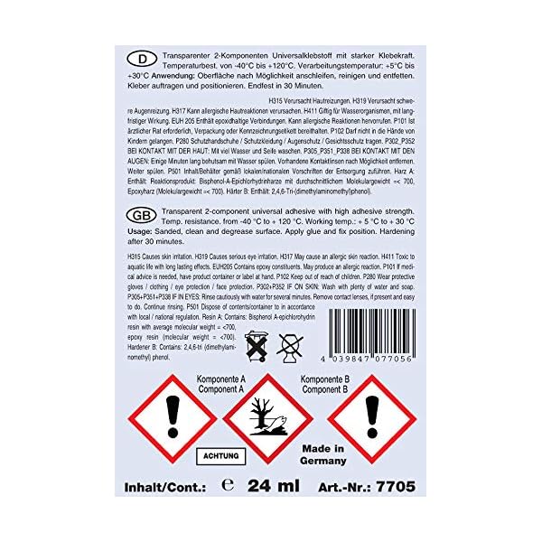 STC 2K Epoxy Kleber 5 Minuten transparent 50 ml Doppelkartusche Epoxid Kleber für Metall, Stein, Beton, Marmor, Holz… – Bild 3