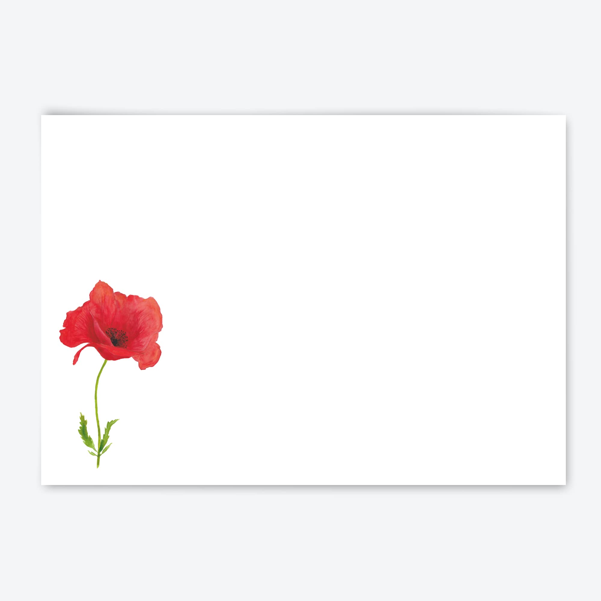Me Loovely Red Poppy Flat Notecard and Envelopes Set A6 Size Greeting Cards Luxury Writing Stationary Supplies | Christmas Gifts (Multipack of 20 Refill)