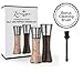 ZaraLuxe Salt And Pepper Grinder Set | Stainless Steel Salt And Pepper Shakers w/Tall Glass Body & Adjustable Coarseness Ceramic Rotor | Easy To Refill & Clean | Premium Salt Pepper Mill (Set Of 2)