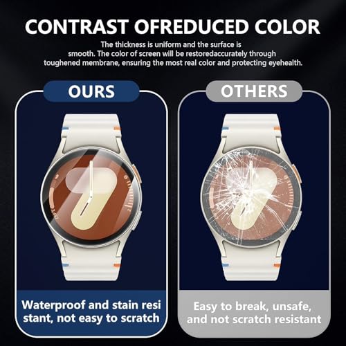 Diruite 4-Pack Screen Protector for Samsung Galaxy Watch 8/7/6/5/4/FE 40mm Tempered Glass Screen Cover[Diameter Size 37mm]