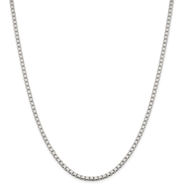 Amazon.com: Chain Necklace White Sterling Silver Box 20 in 3.25 mm
