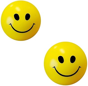 ToyStack Smiley face Squeeze Balls for Kids and Adults for Stress Relief and Playing (Pack of 2)