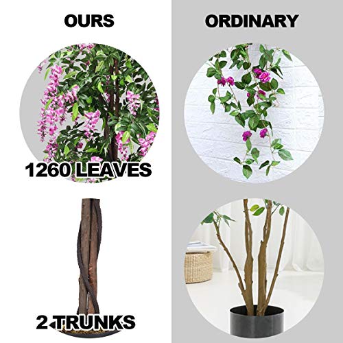 SAFEPLUS 6ft Ficus Artificial Fake Trees for Indoor or Outdoor Décor
