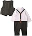 ZOEREA Baby Boy Outfits Set, 3pcs Long Sleeves Gentleman Jumpsuit & Vest Coat & Berets Hat with Bow Tie (Grey, Label 80)