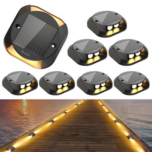 Solar Decking Lights 4 Pack, Warm White Solar Ground Light IP65 Waterproof, Pressure Resistant 3 Tons Driveway Lights for Stair Garden Step Pathway Walkway Patio Front Door,4packs