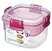 Sistema Snack To Go, 13.5 Oz /400 ML, 2 Compartment Container, Colors May Vary, 2-pack