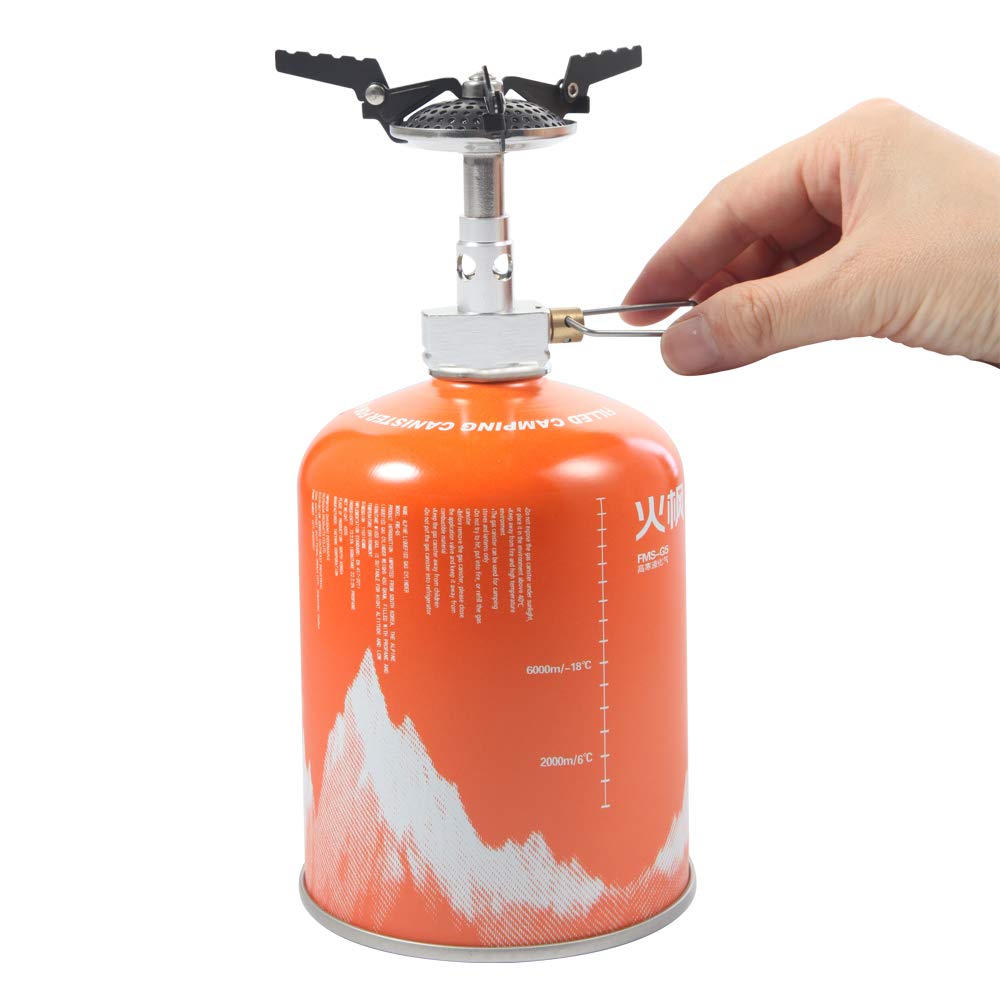 Aomago Ultralight Outdoor Camping Gas Stove with Carry Bag, Portable Backpacking Mini Cooking Stove Hiking Camp Burner Folding Pocket Stove